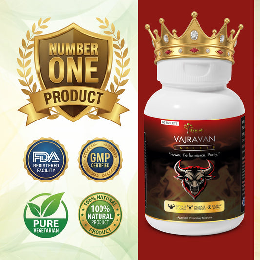 Trinadi Vajravan Tablets | Ayurvedic Testosterone Booster for Men | Enhances Strength, Stamina, Vitality & Libido | Herbal Supplement for Energy, Recovery & Performance