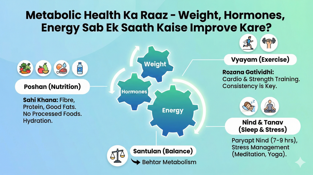Metabolic Health Ka Raaz—Weight, Hormones, and Energy: Sab Ek Saath Kaise Improve Kare?
