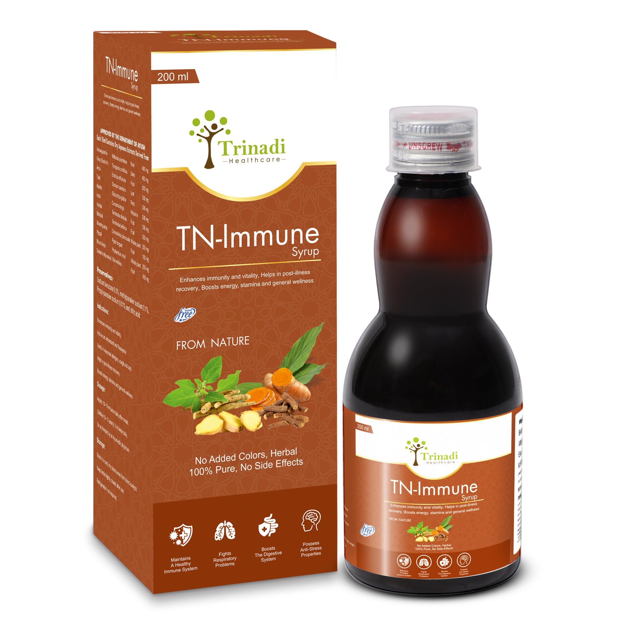 TN-Immune Syrup | 100%Ayurvedic Immunity Booster | Natural Antioxidant | Gut Health | Fights From Viral Fever, Malaria, Dengue, Cough, Cold & Seasonal Allergies