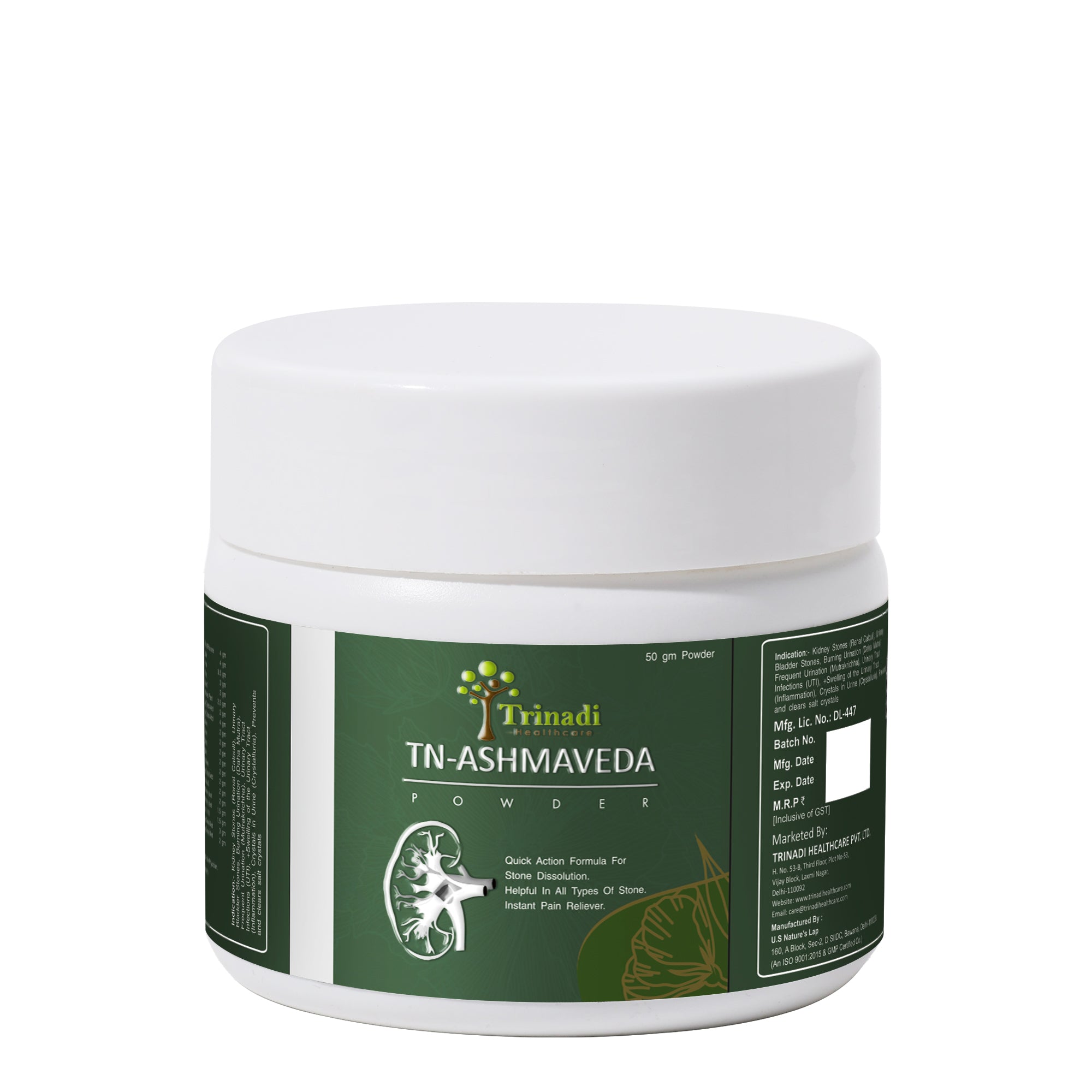 Trinadi TN-Ashmaveda Stone Remover Powder | Ayurvedic Kidney Stone Care for Renal & Bladder Stones | Supports UTI Relief, Burning Urination, Crystal Clearance & Urinary Tract Health