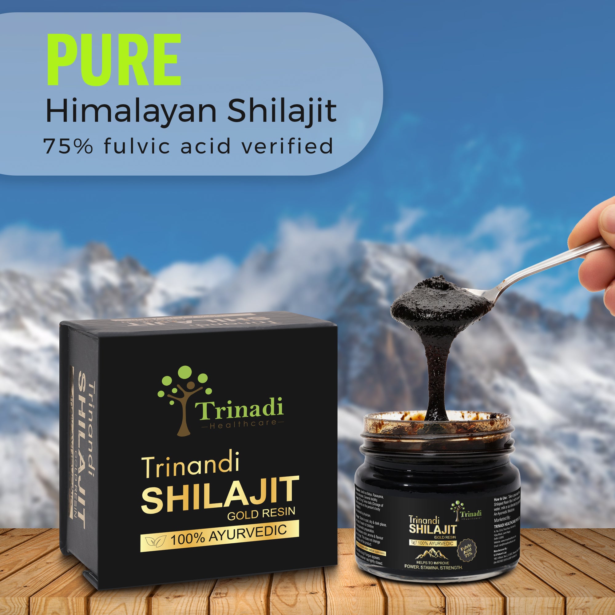 Trinadi Shilajit Gold Resin/Tablets | Ayurvedic Supplement with Pure Shilajit, Ashwagandha, Gokshura & Swarna Bhasma | Boosts Strength, Stamina, Vitality, Energy & Immunity