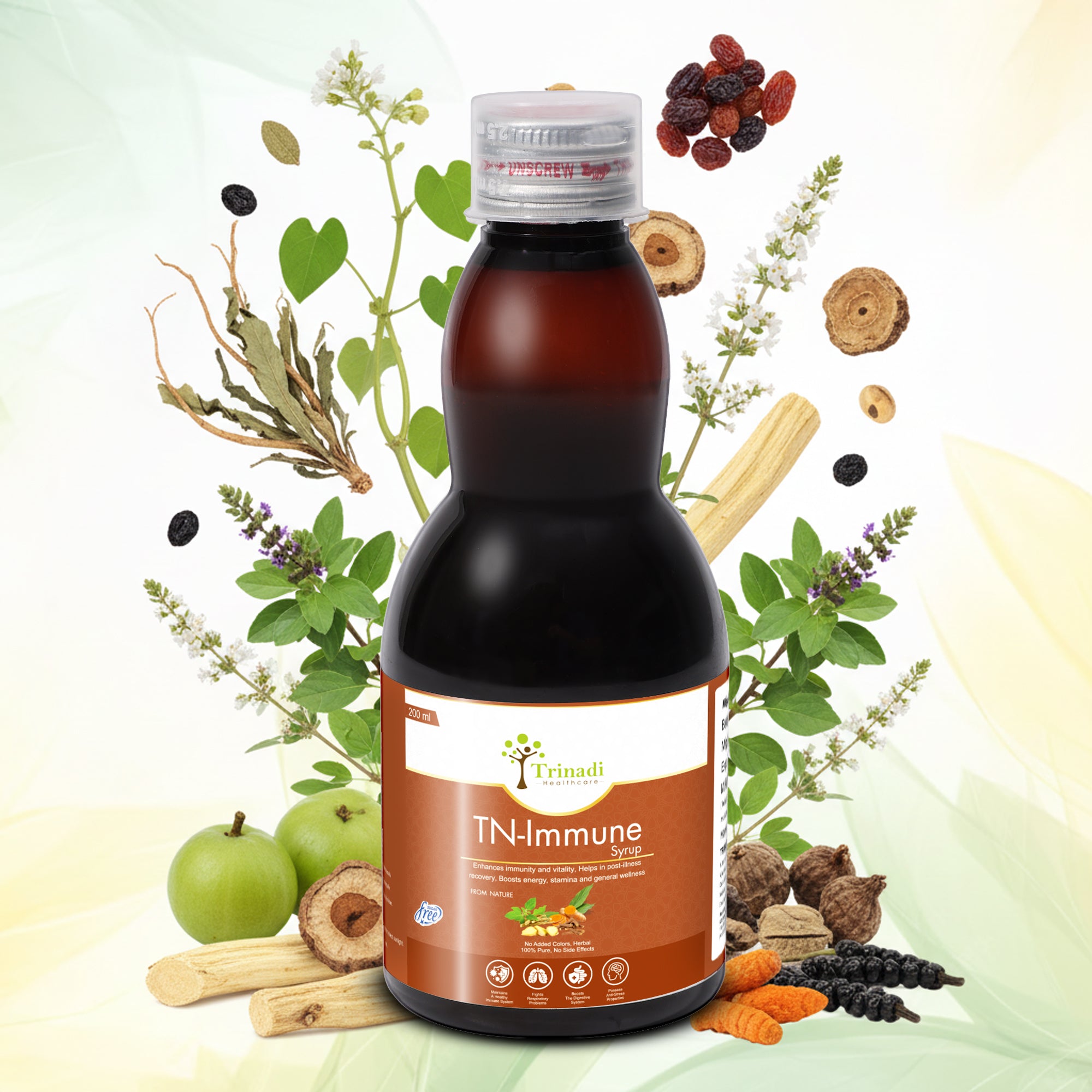 TN-Immune Syrup | 100%Ayurvedic Immunity Booster | Natural Antioxidant | Gut Health | Fights From Viral Fever, Malaria, Dengue, Cough, Cold & Seasonal Allergies