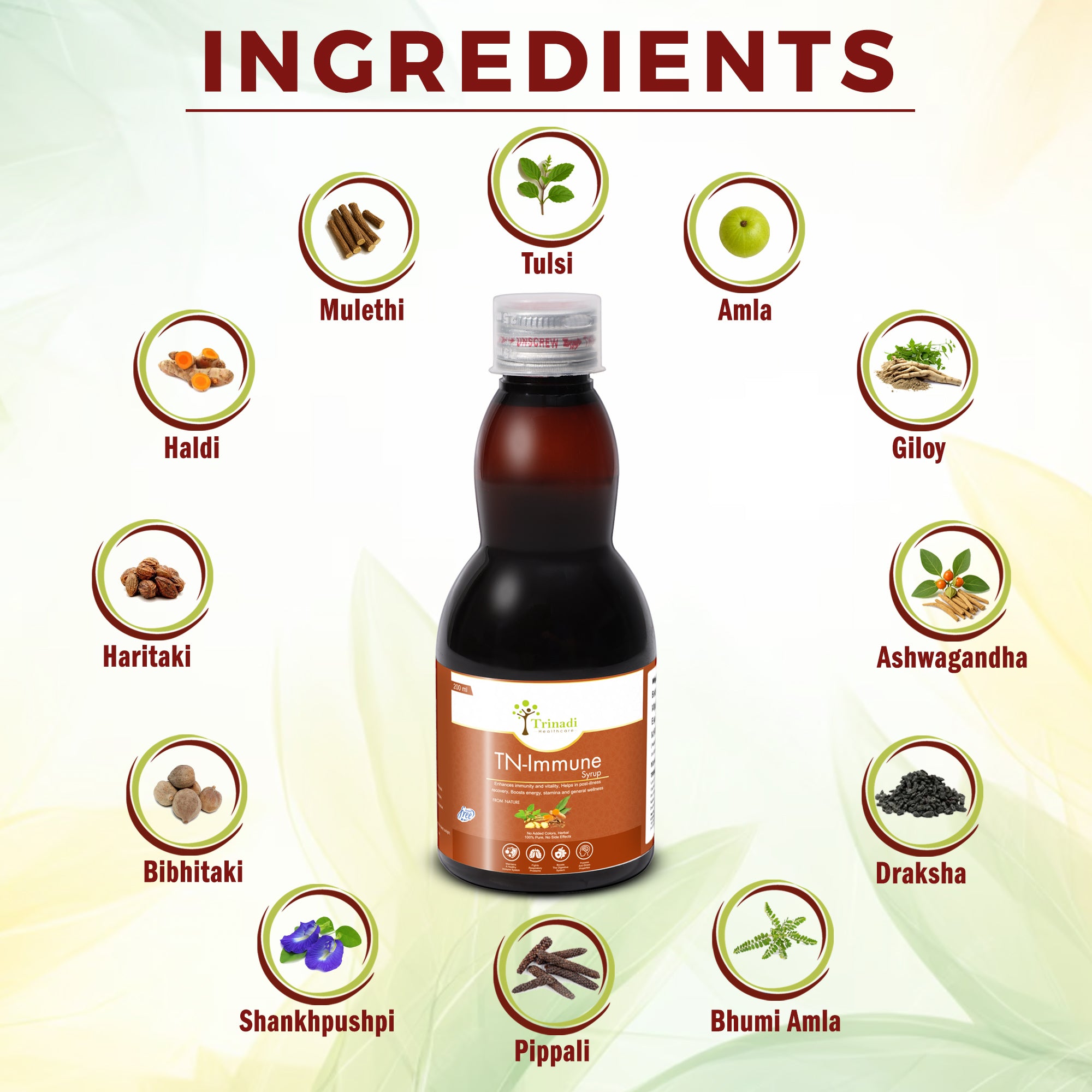 TN-Immune Syrup | 100%Ayurvedic Immunity Booster | Natural Antioxidant | Gut Health | Fights From Viral Fever, Malaria, Dengue, Cough, Cold & Seasonal Allergies