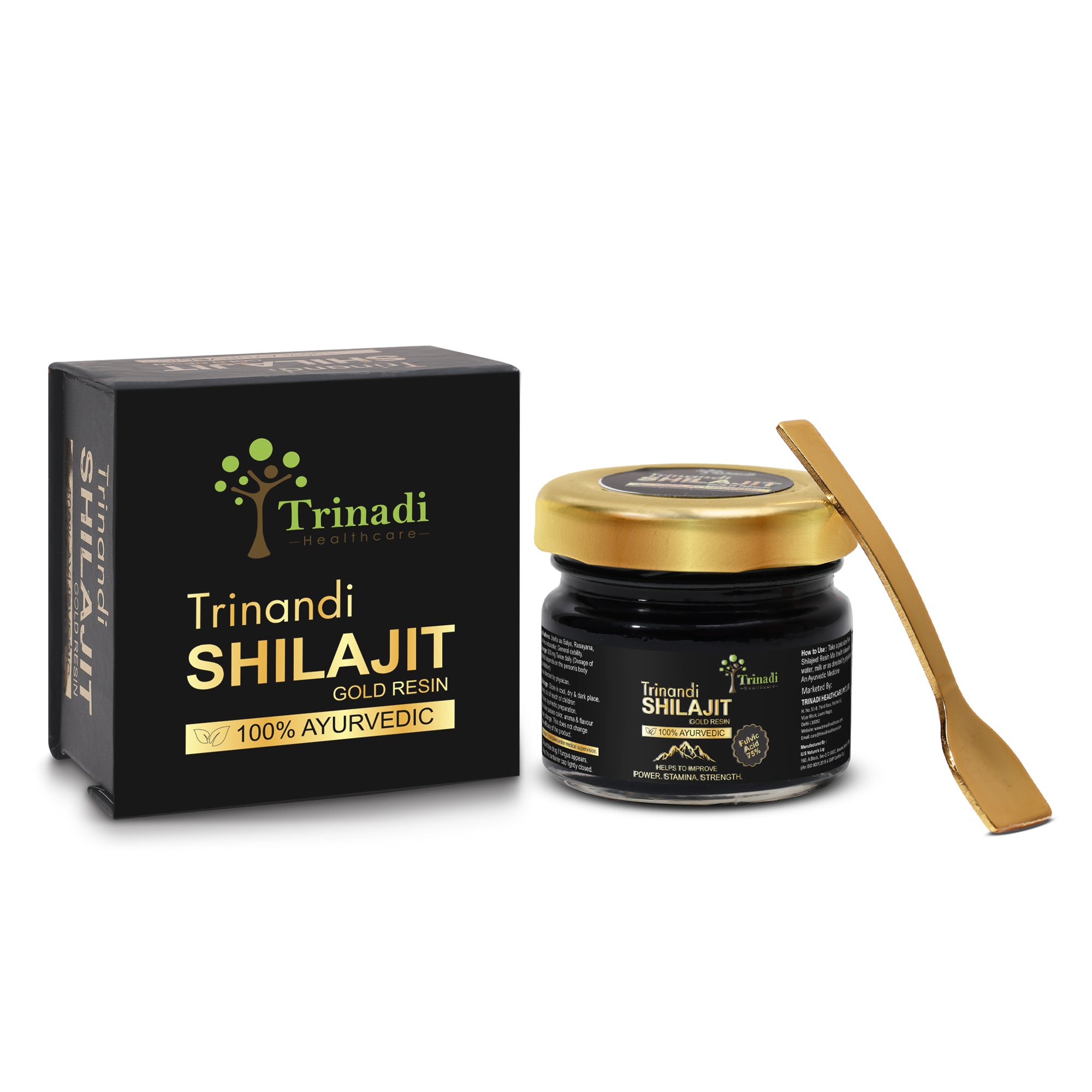 Trinadi Shilajit Gold Resin/Tablets | Ayurvedic Supplement with Pure Shilajit, Ashwagandha, Gokshura & Swarna Bhasma | Boosts Strength, Stamina, Vitality, Energy & Immunity