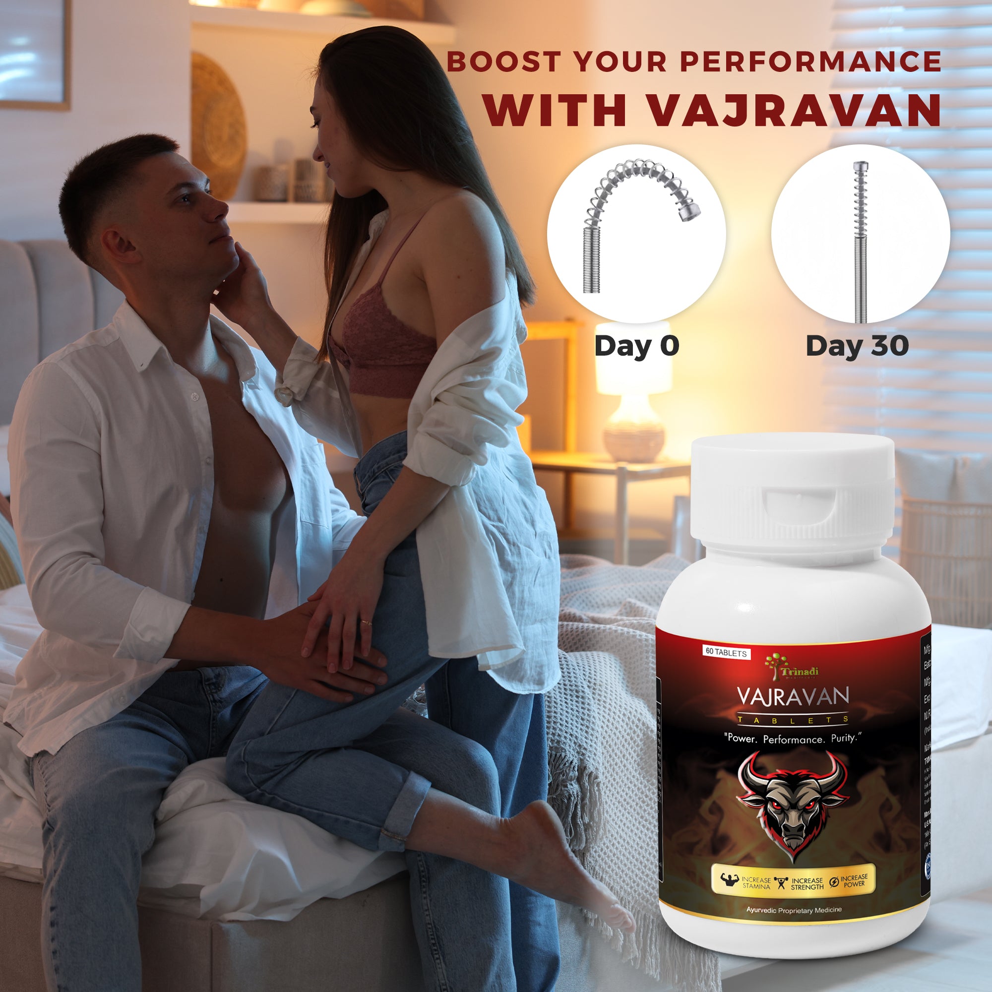 Trinadi Vajravan Tablets | Ayurvedic Testosterone Booster for Men | Enhances Strength, Stamina, Vitality & Libido | Herbal Supplement for Energy, Recovery & Performance