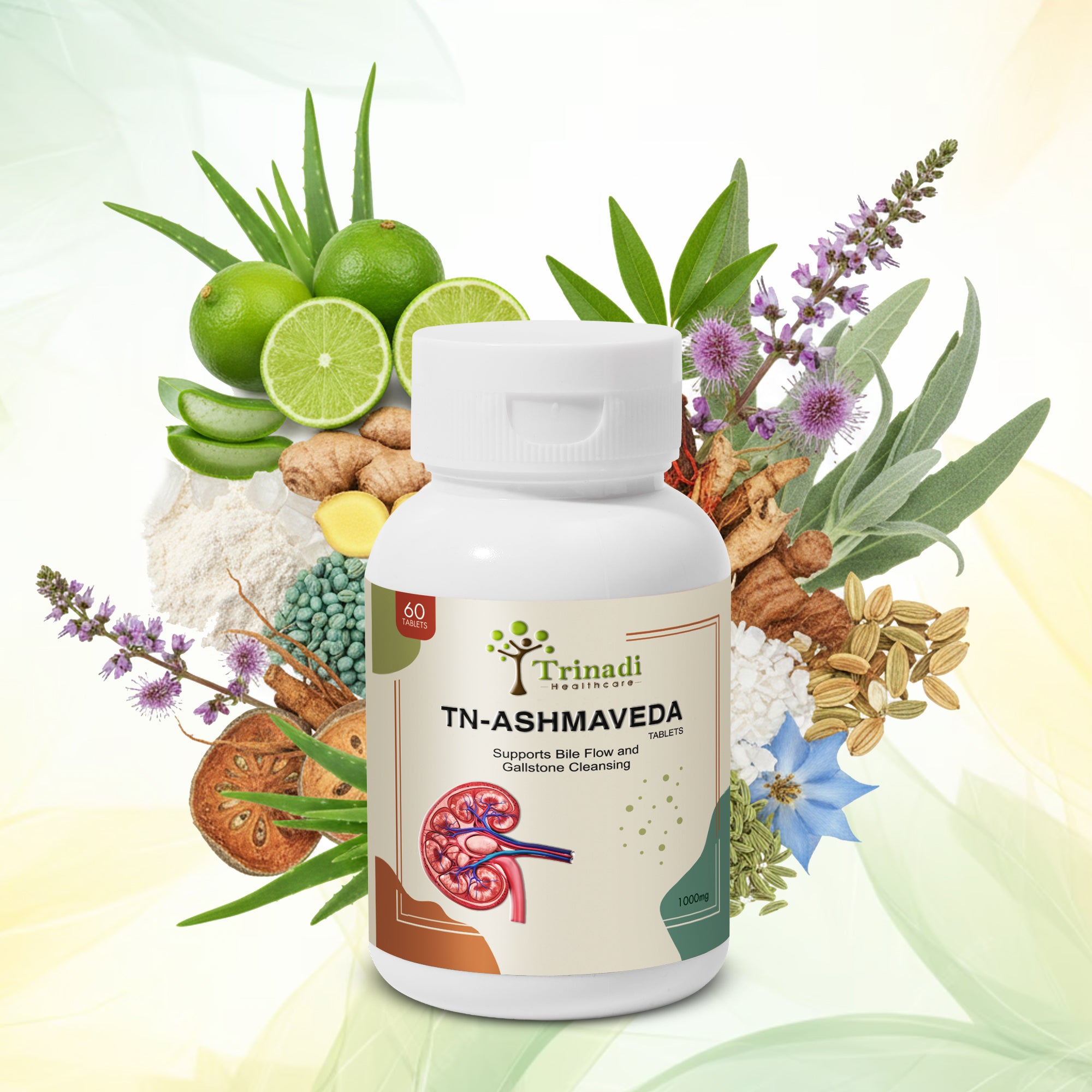 Trinadi TN-ASHMAVEDA Tablets | Ayurvedic Gallstone Care & Liver Support | Promotes Bile Flow, Digestion, Detox & Gallbladder Health | Natural Herbal Supplement