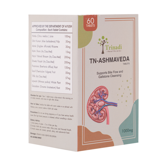 Trinadi TN-ASHMAVEDA Tablets | Ayurvedic Gallstone Care & Liver Support | Promotes Bile Flow, Digestion, Detox & Gallbladder Health | Natural Herbal Supplement