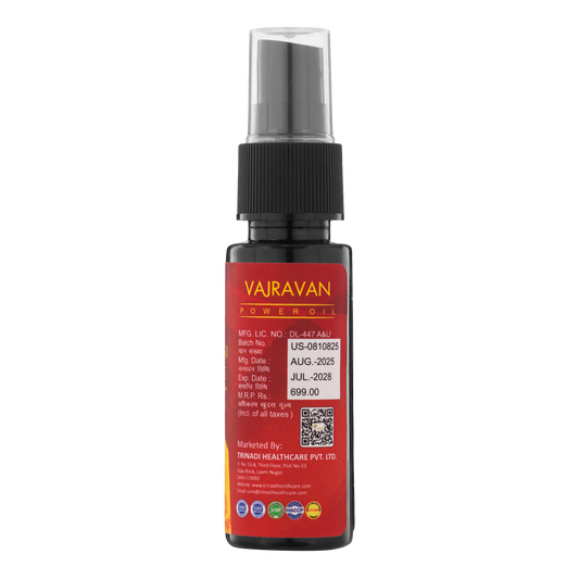 Trinadi Vajravan Power Oil | Ayurvedic Performance & Stamina Massage Oil | Boosts Strength, Endurance, Circulation & Recovery | Herbal Vitality Oil for Men