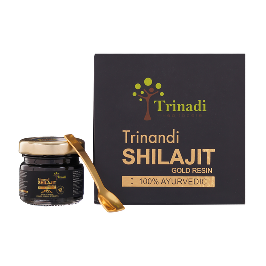 Trinadi Shilajit Gold Resin/Tablets | Ayurvedic Supplement with Pure Shilajit, Ashwagandha, Gokshura & Swarna Bhasma | Boosts Strength, Stamina, Vitality, Energy & Immunity